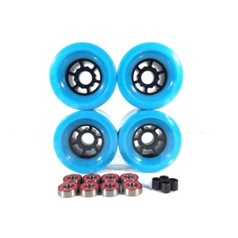 83mm Longboard Flywheels Wheels + ABEC 7 Bearings Spacers (Baby Blue)