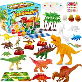 FUNZBO Dinosaur Toys for Kids 3-5 with Dinosaur Figures, Painting Kits for Kids Ages 4-8 with Art Supplies Set, Arts and Crafts for Kids, Toys for 6 7 9 10 11 12 Toddlers Boys Christmas Birthday Gifts