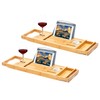 RoyalHouse Bamboo Bathtub Caddy Tray, Expandable Bath Table Over Tub
