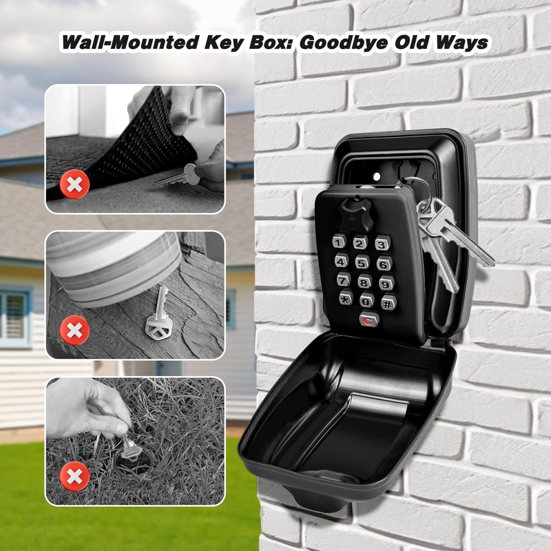 OKPOW Key Safe Wall Mounted - Police Approved Key Lock