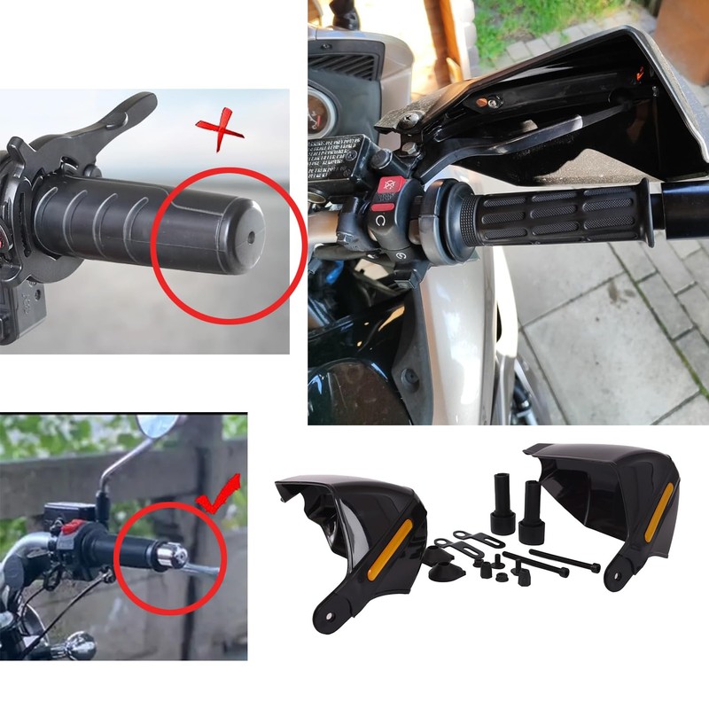Pair 22 mm 7/8 Inch Black Motorcycle Hand Guards Hand
