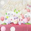 Dusty Pink Birthday Decorations for Men Women Kids,White Sand Cream