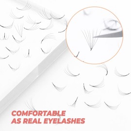 JINKGOLASH 500 Promade Eyelash Extension From 3D to 16D, Loose Lash Fans 0.03/0.05/0.07mm Thickness, C D Curl Lashes, 8 - 16mm Length for Easy Volume Individual Eyelash Extensions Clusters DIY (8D-0.05-C (10mm))