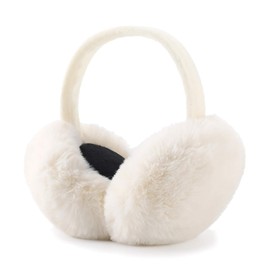 LCXSHYE Winter Ear muffs Faux Fur Warm Earmuffs Cute Foldable Outdoor Ear Warmers For Women Girls (A-White)
