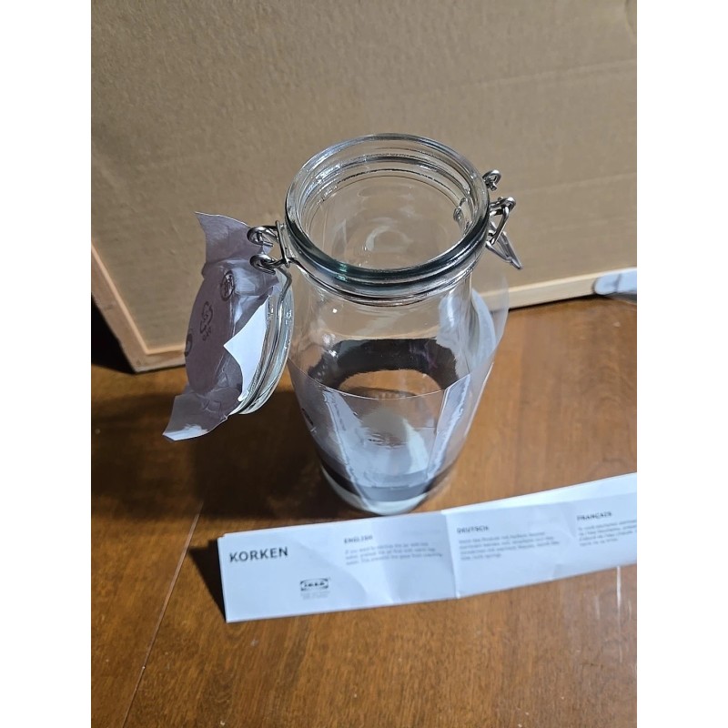 Ikea Korken, Jar With Lid, Clear Glass 2.1 qt