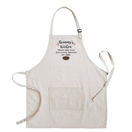 ThisWear Gifts For Grammy Gifts For Grandma Grammy's Kitchen Where Great Food Loving Memories Are Made Two Pocket Adjustable Bib Apron Cream