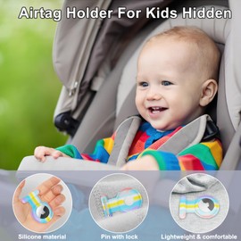 Apple Airtag - Juego de 2 fundas ocultas para rastreador GPS, las etiquetas de aire ocultas con pin son aptas para niños, ancianos, mochilas, equipaje.