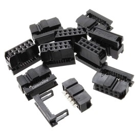 CablesOnline 10-Pack 10-Pin (2x5) Female IDC 2.54mm Pitch Connectors for Flat Ribbon Cable, FC-010-10