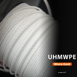 emma kites White 0.8mm UHMWPE Micro Cord Rope Whipping Twine Durable Repair Cord Thread for Heavy Duty Canvas Tarps Bags Emergency Line for Backpacking Survival 100Ft 220Lb