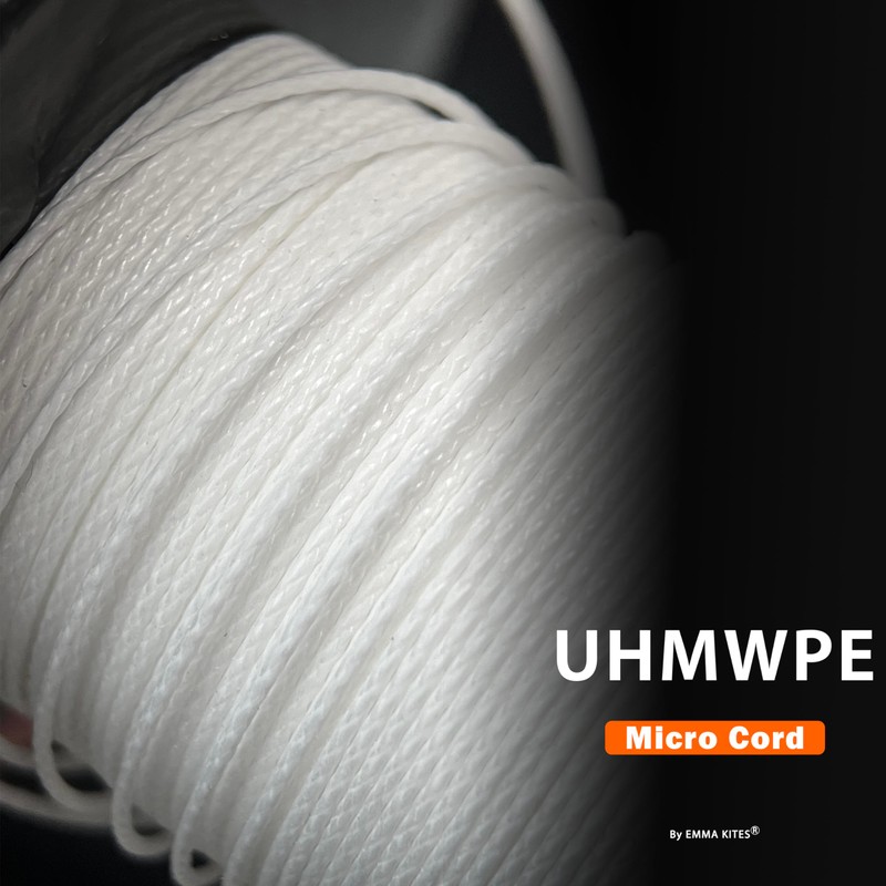 emma kites White 0.8mm UHMWPE Micro Cord Rope Whipping Twine