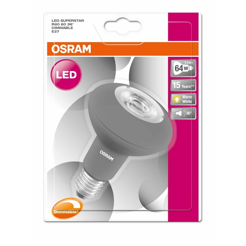 Osram LED Super Star R80/LED Reflector Lamp, R80, for Line