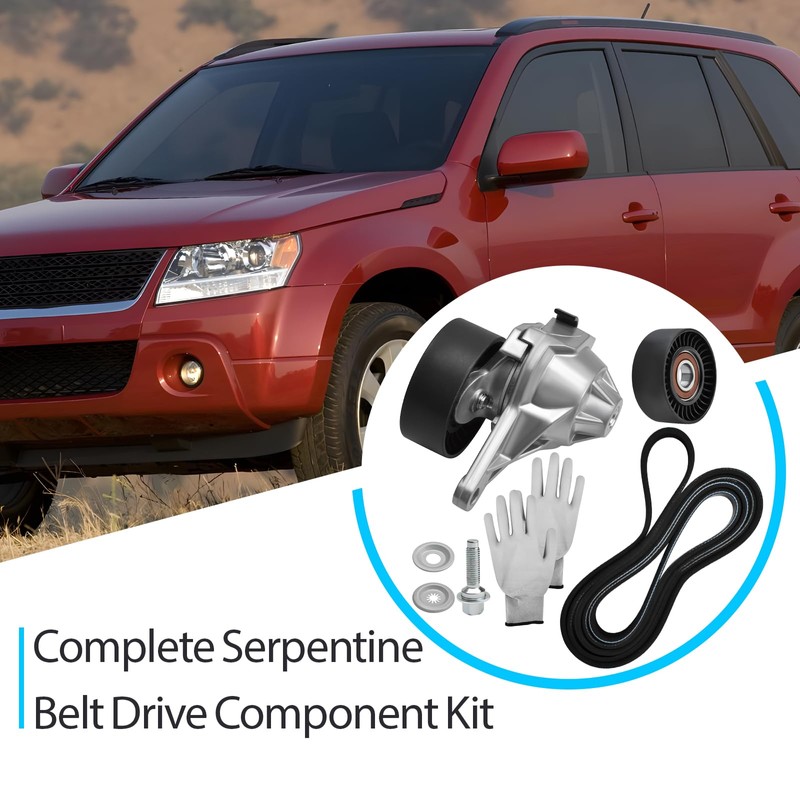 17540-54L00-000 Complete Serpentine Belt Drive Component Kit Compatible with Suzuki
