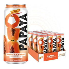 De Mi Pais Papaya Juice with Pulp, Premium Quality, Refreshing Fruit Beverage, Canned Juice, Perfect for Tropical Drinks, Organic Juice Experience, Size 16.57 Fl Oz, 12-Pack
