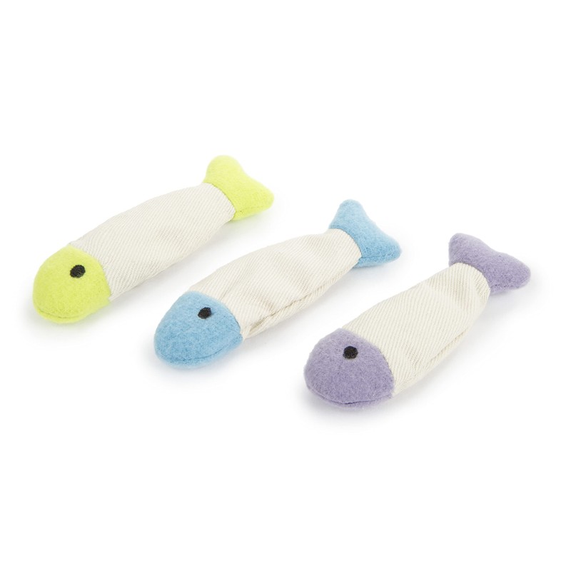 SmartyKat (3 Count) Fish Flop Crinkle Catnip Cat Toys -