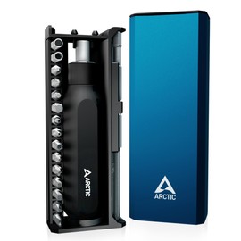 ARCTIC Ratchet Screwdriver Toolkit - Ratchet Screwdriver Set 27 in 1, Philipps/Slotted/Torx/Pozidriv/Hex, Aluminum Housing, with Bit Magazine for DIY, Electronics, Laptop, Tablet, Computer