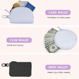 Sorfonie Gray Zip Around Wristlet Portable Wristlet Wallet Detachable 3 Wristlets keychain Wallet for Women and Men