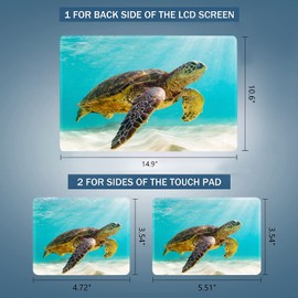 Mibbxea 15.4-15.6 Inch Laptop Skin Sticker, Customisable, Universal for 12.1 13 13.3 14 Inch Computers and Netbooks, Reusable Notebook Art Protector (048 Sea Turtle)