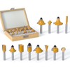 REKCKRUL 12 Pieces Tungsten Carbide Router Bit Set 1/4 Inch