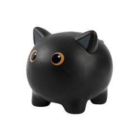 I-TOTAL® - Funny decorative money box/coin compartment made of robust plastic (black cat)