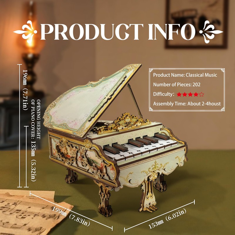 CUTEROOM 3D Wooden Piano