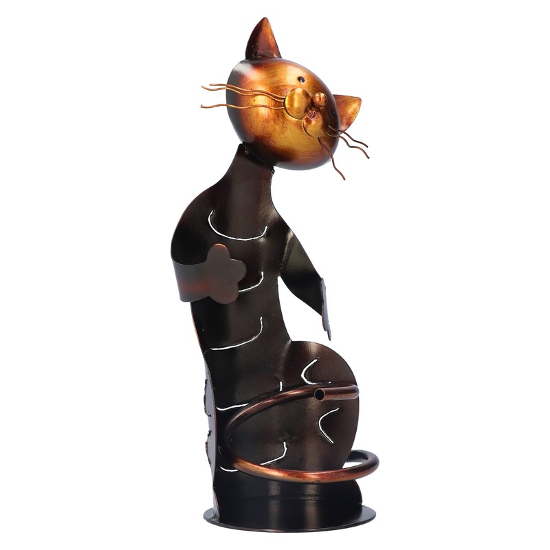 Cat Shaped Wine Rack Metal Sculpture Shelf Practical Sculpture Home