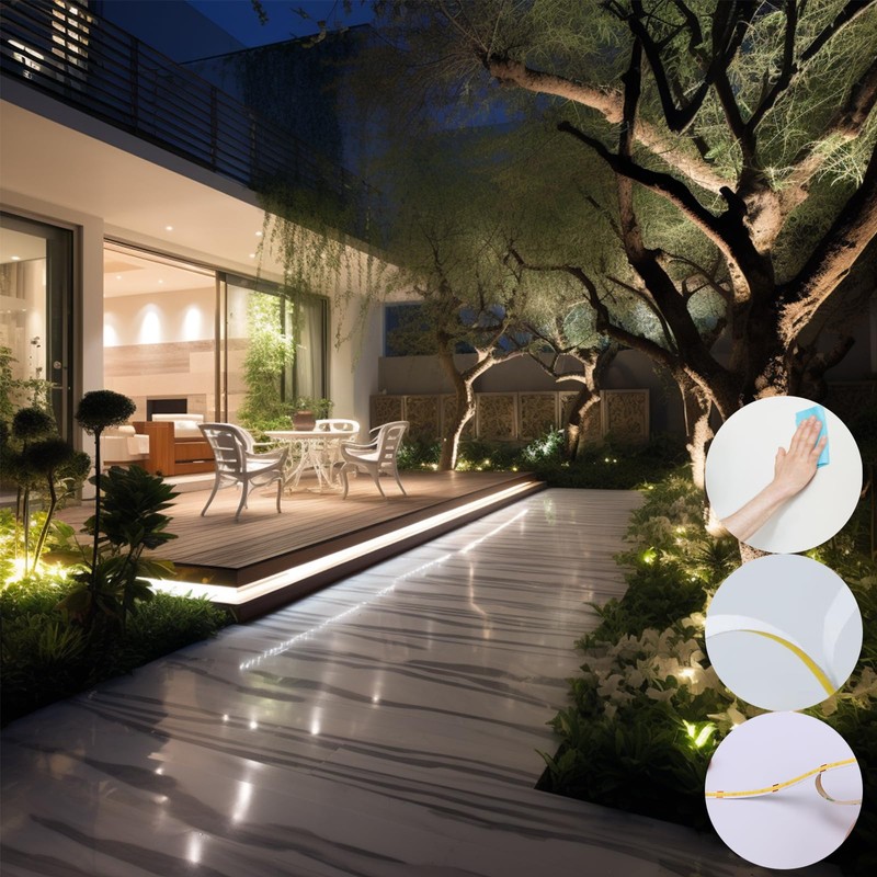 BENLUN 24V COB LED Strip Light Outdoor Waterproof 65.6ft (2