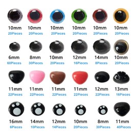 GIOD 1000Pcs Safety Eyes and Noses for Amigurumi - Colored Plastic With Washers and Box - DIY Doll Eyes, Teddy Bear Nose, Stuffed Animals (Black-1000)