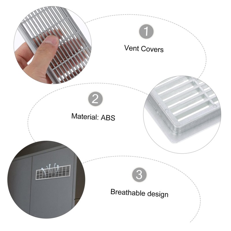 Tofficu 6Pcs Rectangular Air Vent Covers for Cabinets Closets and