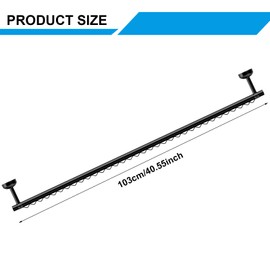 Wonderjune 2 Pack Closet Rail Hanging Closet Rod Ceiling Clothes Rack Any Angle Hanging Rail Clothes Rod Wall Mount Sloped Ceiling Closet Solutions for Attic Bedroom Under Stairs Storage (Black)