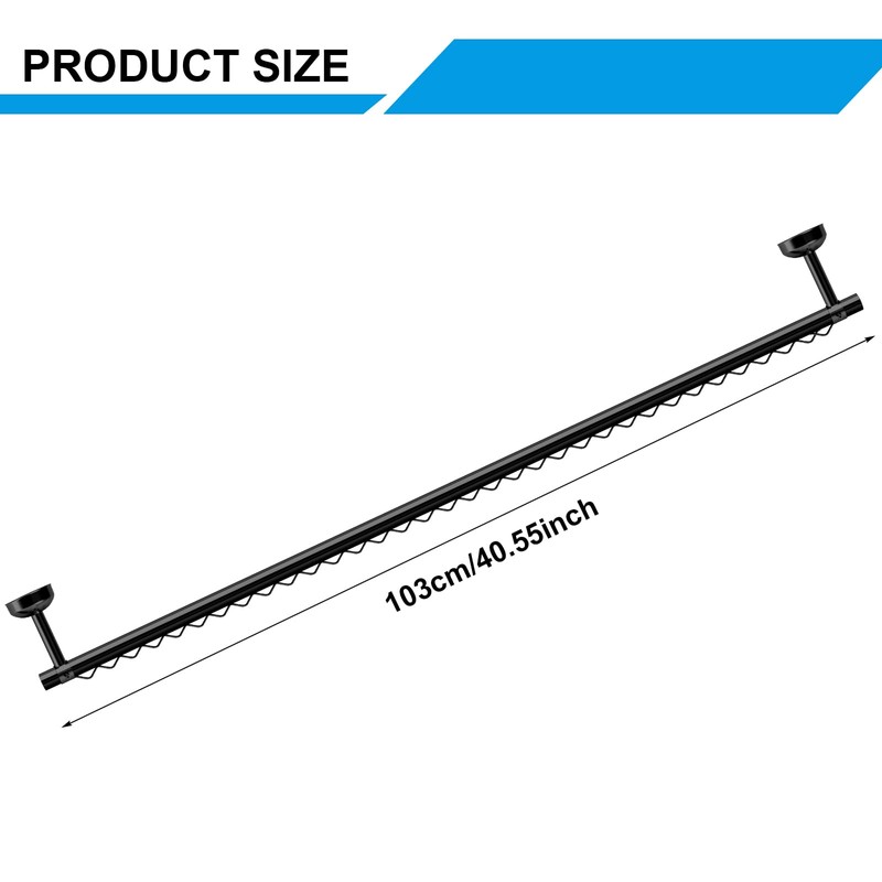 Wonderjune 2 Pack Closet Rail Hanging Closet Rod Ceiling Clothes