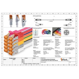 1aTTack.de 10m - Cat.7 Netzwerkkabel Orange - 1 Stück Gigabit Ethernet LAN Kabel 10000 Mbit s Patchkabel Cat7 Kabel S FTP PIMF Schirmung LSZH Cat.7 Rohkabel Rj45 Stecker Cat 6a - 1 x 10 Meter