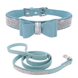 ETOPARS Rhinestone Dog Collar Leashes, Crystal Diamond Cat Dog Collar Leash Set, Cute Dazzling Dog Rhinestone Collar, Dog Collar Harness for Small & Medium Dogs