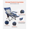 VEVOR Reclining Camping Chair, 4 Adjustable Positions, Portable Folding Lounger