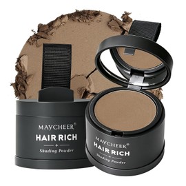 2 unidades de polvo de línea capilar mágica instantáneamente línea capilar sombra cubierta rápida corrector de raíz de cabello con toque esponjoso, cubierta de raíz para adelgazar el cabello, impermeable, no pegajoso #B