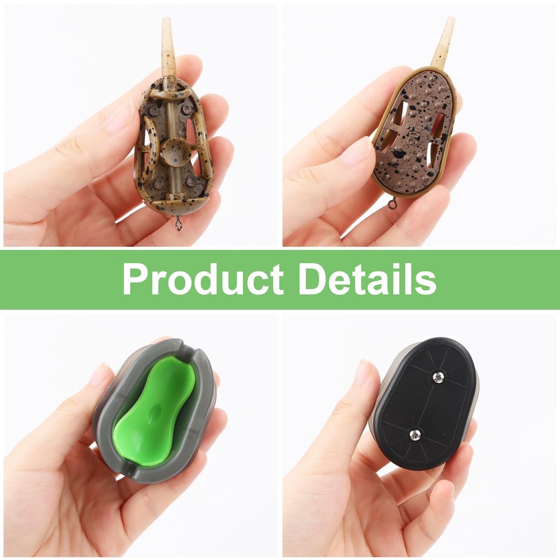 Method Feeder, 3-Piece Fishing Inline Feeder Set, Carp Accessories with