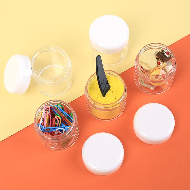20 Pieces Empty Cream Jars, 40ml Clear Small Plastic Cosmetic