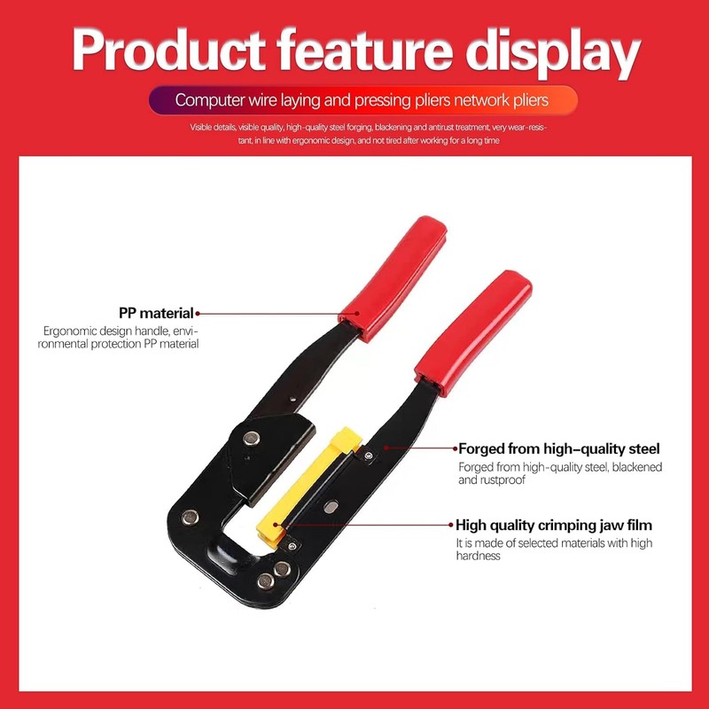 Fyearfly Professional IDC Crimping Tool, 214 Cable Pliers Computer Cable