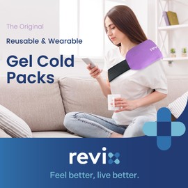 REVIX REVIX Reusable Ice Packs for Injuries, 2 Gel Ice Packs Set, Soft Hot & Cold Therapy for Shoulder, Back, Knee, Abdomen, Soothing Discomfort and Fatigue, 12" x 6" Purple