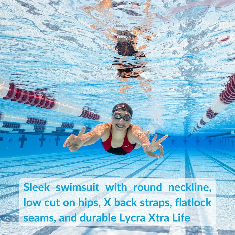 Sporti Solid Wide Strap One Piece Swimsuit - Black -