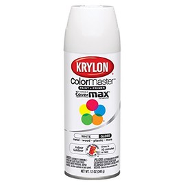 Krylon K05150107 ColorMaster Paint + Primer, Gloss, White, 12 oz.