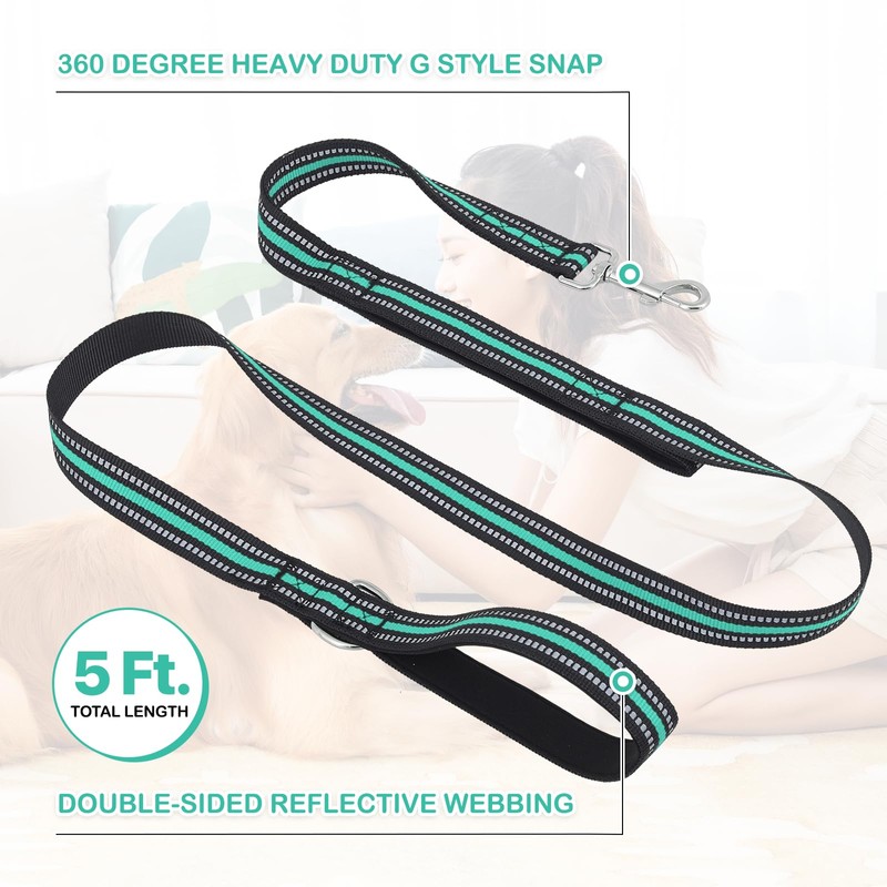 MoNiBloom 5 Feet Dog Leash Rope Heavy Duty Reflective Dog