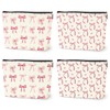 HZMLYDJ 4PCS Pink Bow Makeup Bag, Coquette Preppy Cosmetic Bags