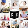 Generic Black Cube Timer, Kitchen Gravity Sensor Flip Digital Timer