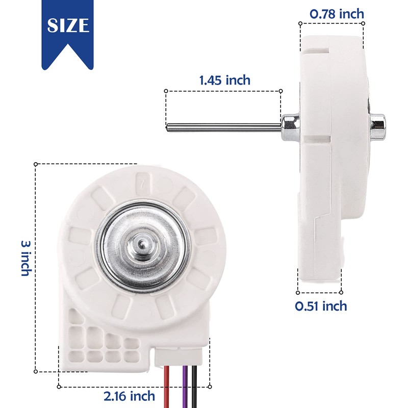 BCD-330WTV 12V 4W Freezing Fan Motor ZWF-02-4 Replacement for Midea