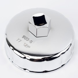 YZYUN Oil Filter Wrench 77mm 12 Flutes, Oil Filter Cap Removal Tool Compatible with Renault, Chery