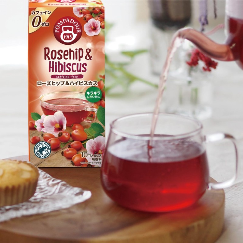 Pompador Rose Hip & Hibiscus 10 Tea Bags Set of