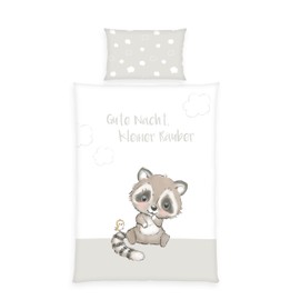 Herding Babybest Little Robber Bed Linen, Made in Green, Pillowcase 40 x 60 cm with Envelope Closure, Duvet Cover 100 x 135 cm, with Zip, 100% Cotton/Renforcé