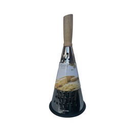 Stainless Steel Cone Grater with Wooden Handle, Cheese and Vegetable Shredder