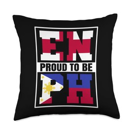 Proud to be English Filipino Roots England Philippines Throw Pillow