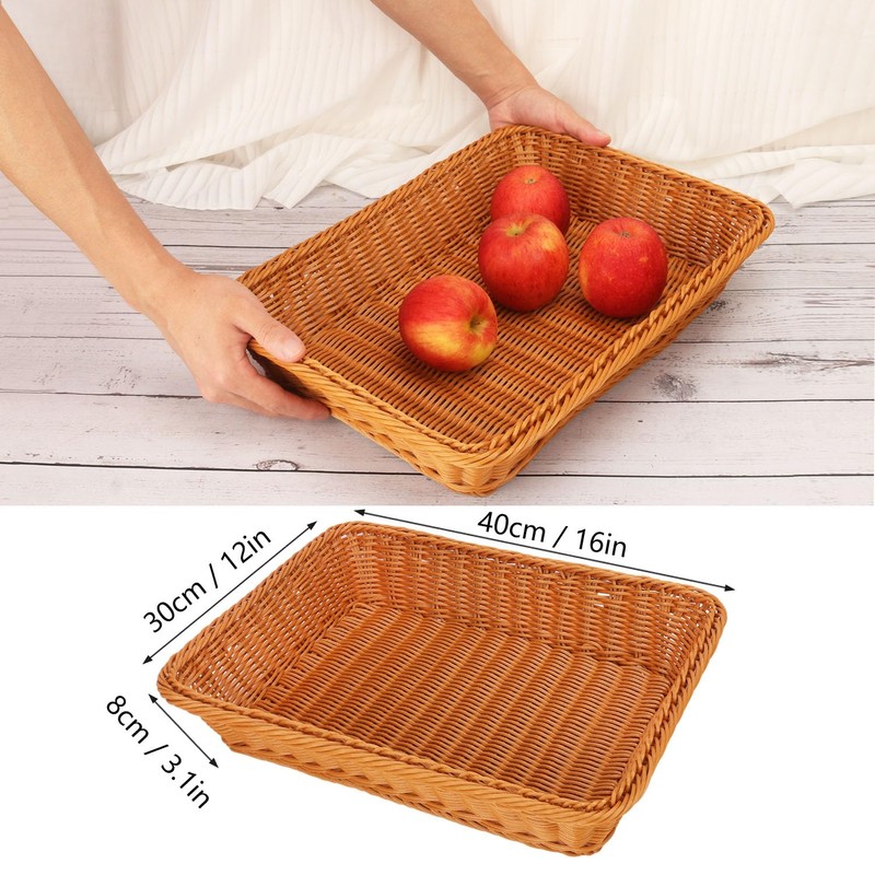 kukmakri Poly Wicker Baskets 4 Pack 16 inch Brown Large